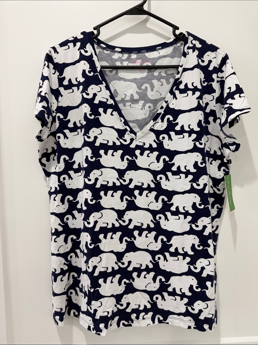 Lilly Pulitzer Tusk in Sun Bright Navy Michele Top XL